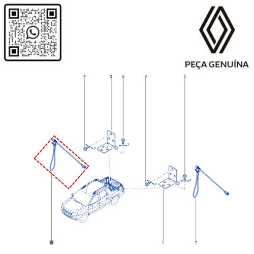RN 957937 8200957937 CABO LIMITADOR DA TAMPA TRAS. OROCH 3